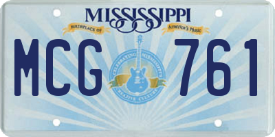 MS license plate MCG761