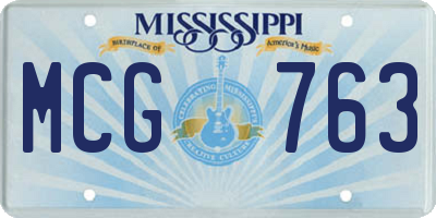 MS license plate MCG763