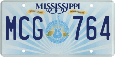 MS license plate MCG764