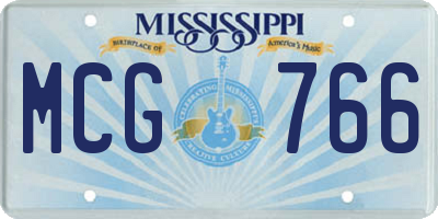 MS license plate MCG766