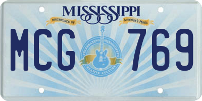 MS license plate MCG769