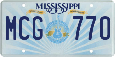 MS license plate MCG770