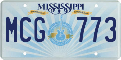 MS license plate MCG773