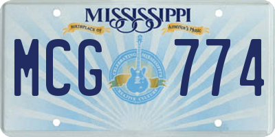 MS license plate MCG774