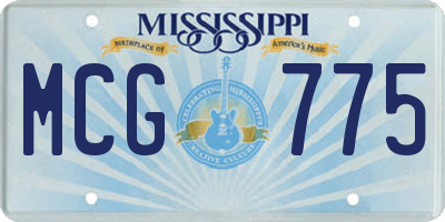 MS license plate MCG775