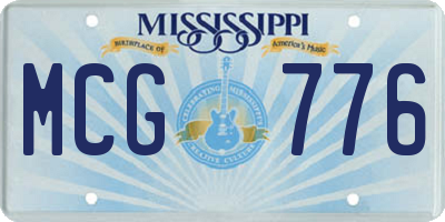 MS license plate MCG776