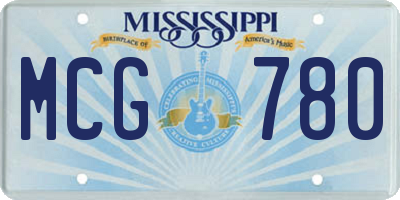 MS license plate MCG780