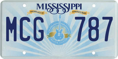 MS license plate MCG787
