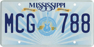 MS license plate MCG788