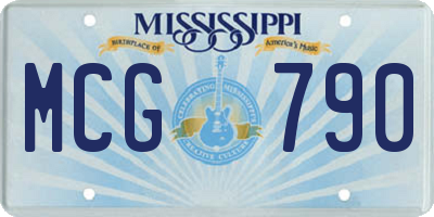 MS license plate MCG790