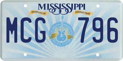 MS license plate MCG796