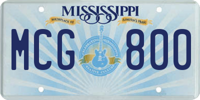 MS license plate MCG800