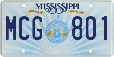 MS license plate MCG801