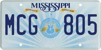 MS license plate MCG805