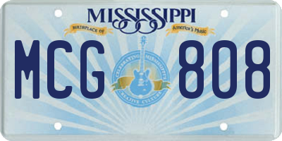 MS license plate MCG808