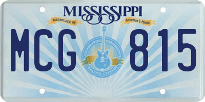 MS license plate MCG815