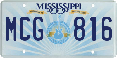 MS license plate MCG816