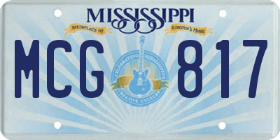 MS license plate MCG817