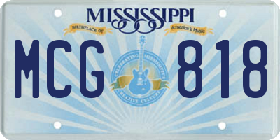 MS license plate MCG818