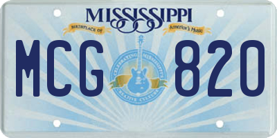 MS license plate MCG820