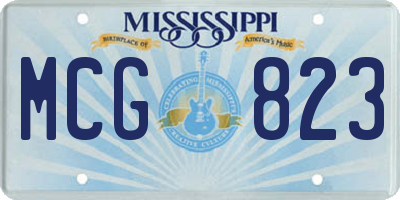 MS license plate MCG823