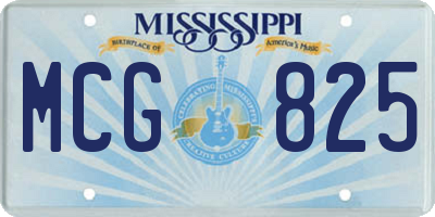 MS license plate MCG825