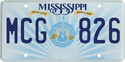 MS license plate MCG826