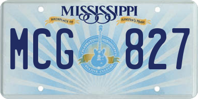 MS license plate MCG827