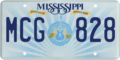 MS license plate MCG828