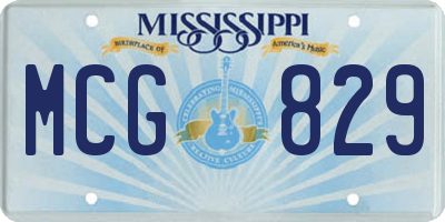 MS license plate MCG829