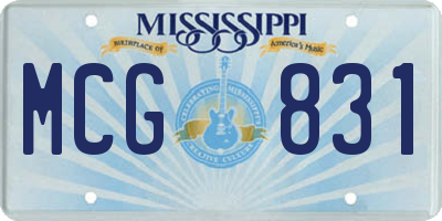 MS license plate MCG831