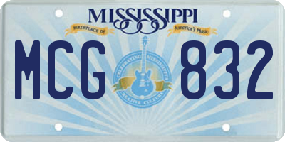 MS license plate MCG832
