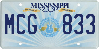 MS license plate MCG833