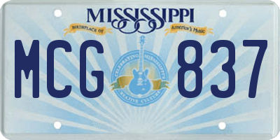 MS license plate MCG837