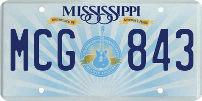 MS license plate MCG843