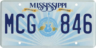 MS license plate MCG846
