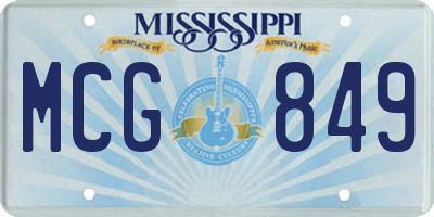 MS license plate MCG849