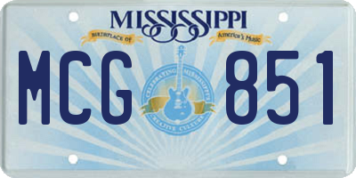 MS license plate MCG851