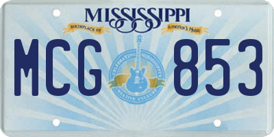 MS license plate MCG853