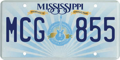MS license plate MCG855