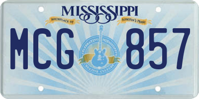 MS license plate MCG857