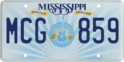 MS license plate MCG859