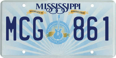 MS license plate MCG861
