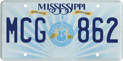 MS license plate MCG862