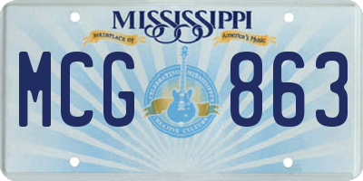 MS license plate MCG863