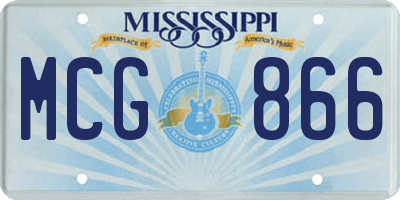 MS license plate MCG866
