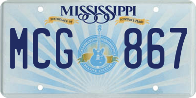 MS license plate MCG867