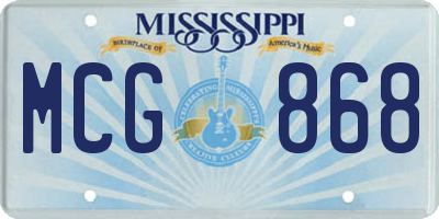 MS license plate MCG868