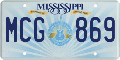 MS license plate MCG869