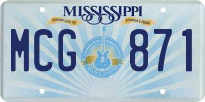 MS license plate MCG871